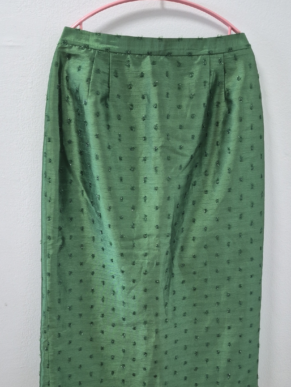 💄 Vintage Green Embellished Midi Skirt - Classic Women's Skirt
